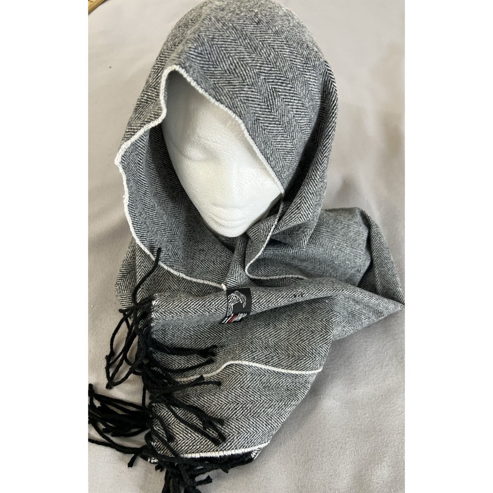 Italy Design Gray Rectangle Scarf 72"x12" Cashmere Viscose